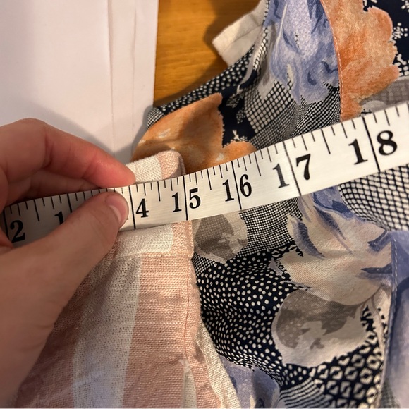 LINEN LUX Linen Blend Flowy Wide Leg Striped Pants Size Med Pink White Coastal - Picture 7 of 7